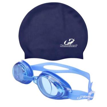 Imagem de Óculos de Natação Hammerhead Aqua 2.0 + Touca de Natação, Azul