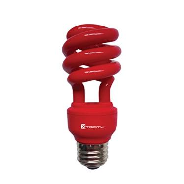 Imagem de Lâmpada CFL compacta fluorescente colorida, espiral T2, 13W (equivalente a 60 watts), base média E26, 120V, lista UL, vermelha (1 pacote)