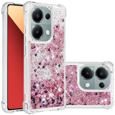 Imagem de Monwutong Capa de ajuste fino para Redmi Note 13 Pro 4G, capa para Xiaomi Poco M6 Pro 4G, TPU macio com glitter líquido efeito areia movediça capa de silicone elegante para Redmi Note 13 Pro 4G/Poco