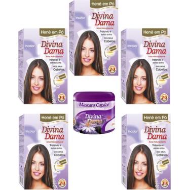 Imagem de Hene em Po Divina Dama 05x50gr (Incolor, Chocolate, Preto, Azulado, Ca