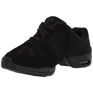 Imagem de Skazz by Sansha Tênis feminino Dance Studio de lona com sola dividida de camurça com almofada de ar Hi-Step, Preto, 38