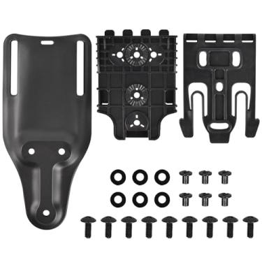 Imagem de TUSAUW Kit de sistema de bloqueio rápido QLS Coldre de perna de queda e acessórios de cinto universal médio com garfo de bloqueio e placa receptora