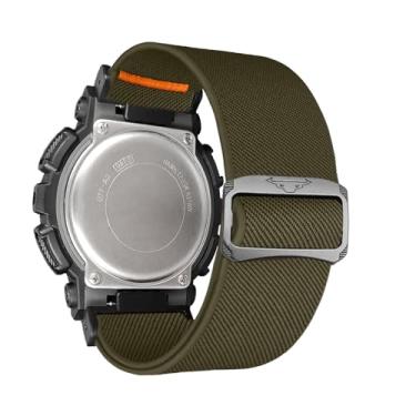 Imagem de Abanen Pulseira de relógio trançada ajustável de nylon elástico macio durável para Casio gshock DW-5600/8900, GA-100/GW-B5600/GB-5600 /GW-6900 (verde musgo)