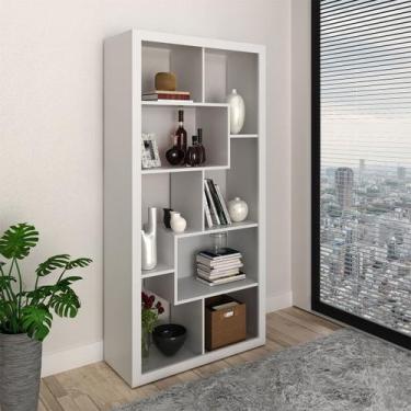 Imagem de Estante Livros Nichos Prateleiras 78x159cm Branco - Tecno Mobili