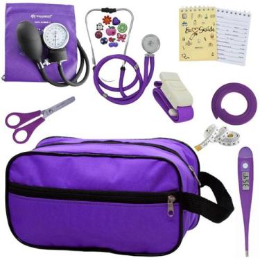 Imagem de Kit Academico Enfermagem Esfigmomanometro Aparelho de Pressao Estetosc