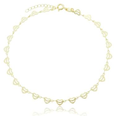 Imagem de Tornozeleira Banhada a Ouro 18k Coração Dourado Feminina - Enzara Jóia