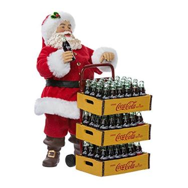 Imagem de Kurt Adler Coca-Cola Santa com carrinho de entrega, 25 cm, conjunto de 2