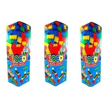 Imagem de 03 Blocos de montar 28 peças Cada monta-monta Brinquedo infantil - Min