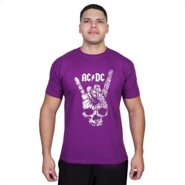 Imagem de Camiseta ACDC Rock Mão Hard Banda Fãs Camisa Algodão Adulto - Cassio H
