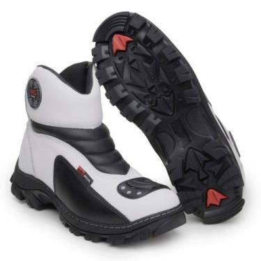 Imagem de Bota Coturno Motociclista Shadow Cano Medio Branca - Mg Brasil