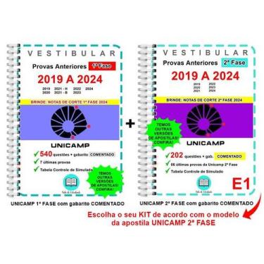 Imagem de Unicamp 1ª e 2ª Fase Provas 2019 a 2024 Gabarito Comentado - Sala Do E