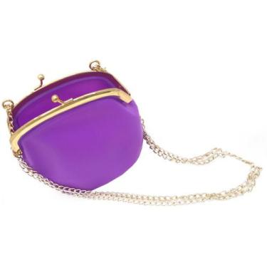 Imagem de Bolsa De Silicone Tiracolo Retro Roxa Com Corrente Dourada (BL-2662-6)