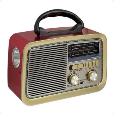 Imagem de Radio Retro Vintage Am Fm Longo Alcance Bluetooth Usb Bivolt - Genéric