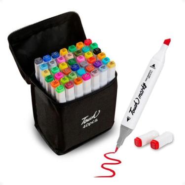 Imagem de Marcadores Canetinhas Coloridas Escolar Ponta Dupla com 36 Cores - Tou
