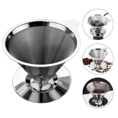 Imagem de 01 Coador De Café Inox Permanente Não Utiliza Filtro Tam 101 - GENZO