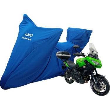 Imagem de Capa Proteger Moto Kawasaki Versys 650 Com Bauleto Top Case - Mz, Azul
