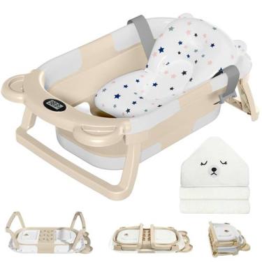 Imagem de Banheira Dobrável para Bebês MoreFeel com Termômetro e Toalha