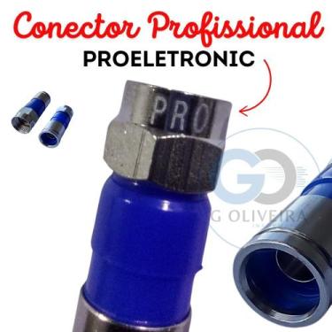 Imagem de Conector Rg6 De Compressão Profissional para Cabo Coaxial 30 unidades 