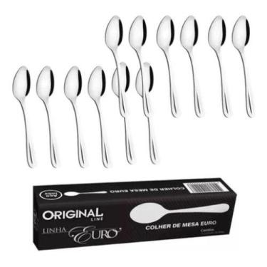 Imagem de Jogo De Colheres de Mesa Inox 12 Pçs Euro - Talheres - JJB Utilidades