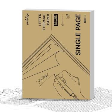 Imagem de PeriPage Papel para impressora térmica, 21 x 28 cm, 100 folhas, papel térmico de página única de secagem rápida para impressora térmica portátil