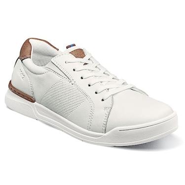 Imagem de Nunn Bush Tênis masculino Kore Tour 2.0 de couro Oxford com cadarço e estilo atlético confortável com cadarço, Branco, 8.5 Wide