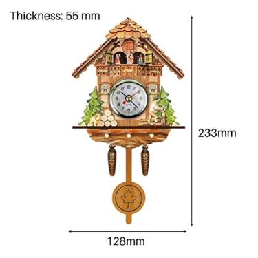 Imagem de RELÓGIO DE PAREDE DE MADEIRA ANTIGO CUCKOO BIRDHOUSE AUTO SWING SINO PÊNDULO DECORAÇÃO DE CASA ESTILO EUROPEU TRADICIONAL (CM003)