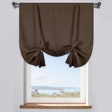 Imagem de DONREN Cortina de amarrar marrom café 86 x 114 cm