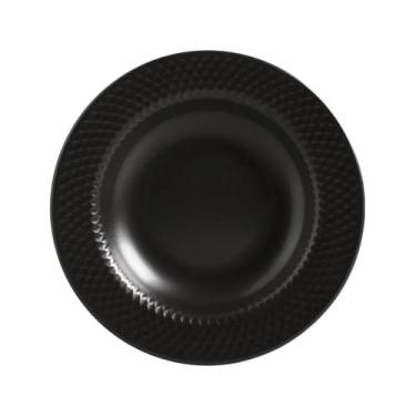 Imagem de Conjunto 6 Pratos Fundo Preto Acetinado Alleanza 25cm - Alleanza Cerâm