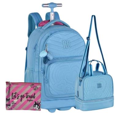 Imagem de Kit Mochila de Rodinhas Rebecca Bonbon Matelassê Soft Com Lancheira-Feminino
