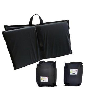 Imagem de Kit Tornozeleira 5KG Nylon Preto + Halteres 5KG Preto - Exercise Sport