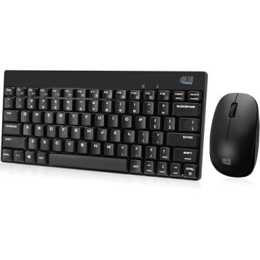 Imagem de Adesso WKB-1100CB Combo natural ergonômico sem fio resistente a derramamento de mini teclado e mouse, preto