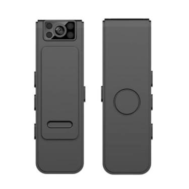 Imagem de Câmera corporal magnética vestível HD 1080p com visão noturna infravermelha, bateria de longa duração 4H, lente grande angular de 90°, armazenamento de 64 GB para guardas de segurança e vigilância