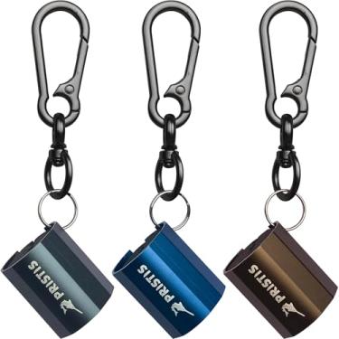 Imagem de Pristis Pacote com 3 clipes para vara de pesca, suportes de vara vestíveis com chaveiro, portátil, de aço inoxidável, sem as mãos, acessórios para vara de pesca com mosquetão, equipamento de