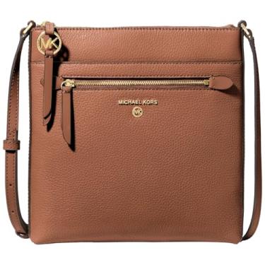 Imagem de Michael Kors Bolsa transversal plana pequena com pingente Jet Set, Ferragens/malas douradas, One Size