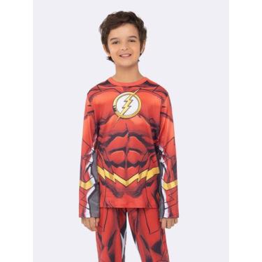 Imagem de Pijama Manga Longa Infantil Flash com Estampa 3D - Veggi, Vermelho, 8,
