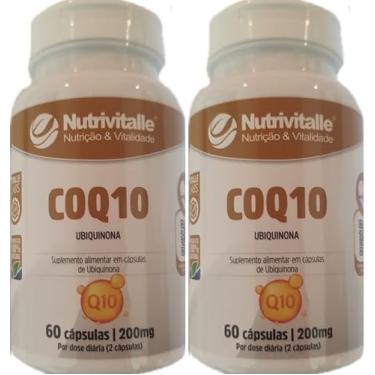 Imagem de Coq10 Coenzima Q10 200mg Nutrivitalle 60 Cápsulas Kit 2 Unidades