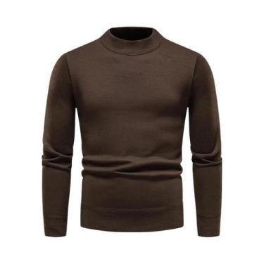 Imagem de Pulôver Masculino de Veludo para Inverno - Suéter Quente de Malha Slim