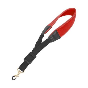 Imagem de Cinta de Pescoço Saxofone Com Gancho de Metal Alça de Ombro de Nylon Ajustável para Saxofones de Soprano Com Tenor Alto (Vermelho)