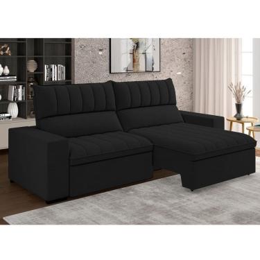 Imagem de Estofado Retratil e Reclinável 4 Lugares 250cm New Mali Preto