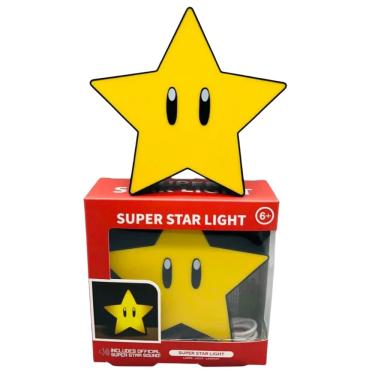 Imagem de Luminária De Mesa Luz Noturna Estrela Mario Bros 3D Usb