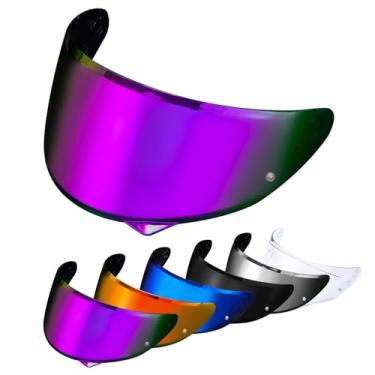 Imagem de PSLER Viseira HJ-34P - Viseira HJ-34P matizada C10 Capacete Viseira Pinlock-Ready Face Shield para HJ-34P C10, roxo escuro