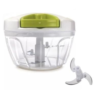Imagem de Processador e Triturador Manual de Alimentos Mini Picador e Fatiador com 3 Lâminas para Legumes e Verduras Capacidade 500ml Cores Sortidas Ferramenta Essencial para Cozinha Premium Marca Triforce