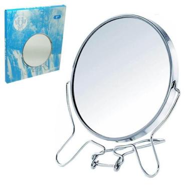 Imagem de Espelho Mesa Redondo Dupla Face 19,5 Pedestal Aumenta Aramad - Saz Com