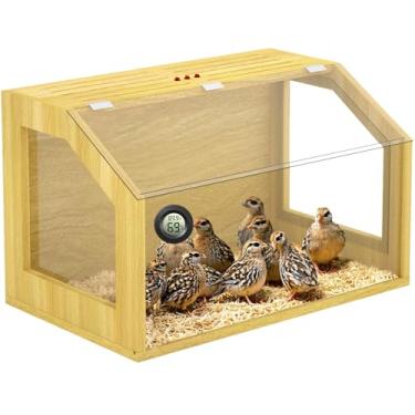 Imagem de Caixa de chocadeira para pintinhos 61 cm, até 25 pintinhos, chocadeira de frango pequena, telhado de acrílico com trava, chocadeira para patos, codornas, hamsters, 61 cm C x 40 cm L x 40 cm A, apenas