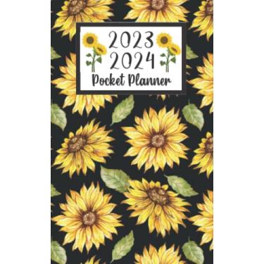 Imagem de 2023 2024 pocket planner For Purse Sunflower Lovers: 2 year Pocket Calendar January 2023 to December 2024 | 24 Months Monthly Planner & Organizer For ... Holidays | Sunflower Floral Pattern cover