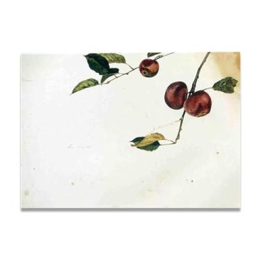 Imagem de LKXGRRSFG Apples On A Bough Impressão em tela Andrew Wyeth - Arte de realismo americano, aquarela e pintura de têmpera de ovo para decoração de casa 20 x 28 cm