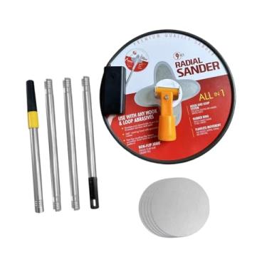 Imagem de Ioensy Lixadeira de vara para a cabeça de lixamento circular de drywall com pólo de mão lixadeira radial de 9 polegadas para o teto lixando a superfície da, Vermelho