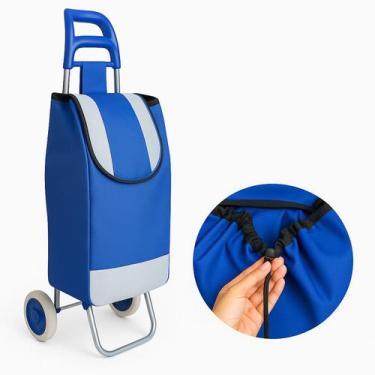 Imagem de Carrinho Com Rodas Dobrável De Mão Multiuso Compras Feira Suporta ate 