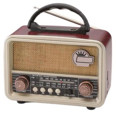 Imagem de Rádio Vintage Am Fm Bateria Recarregável Usb - Dourado - Shippei