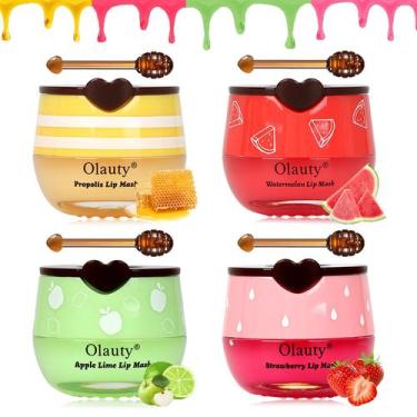 Imagem de Conjunto de protetor labial Sulily Bee Honey Pot com morango e melanci